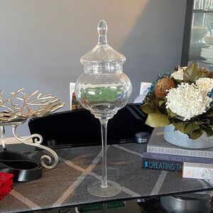 Elegant Glass Apothecary Jar 20 inches tall